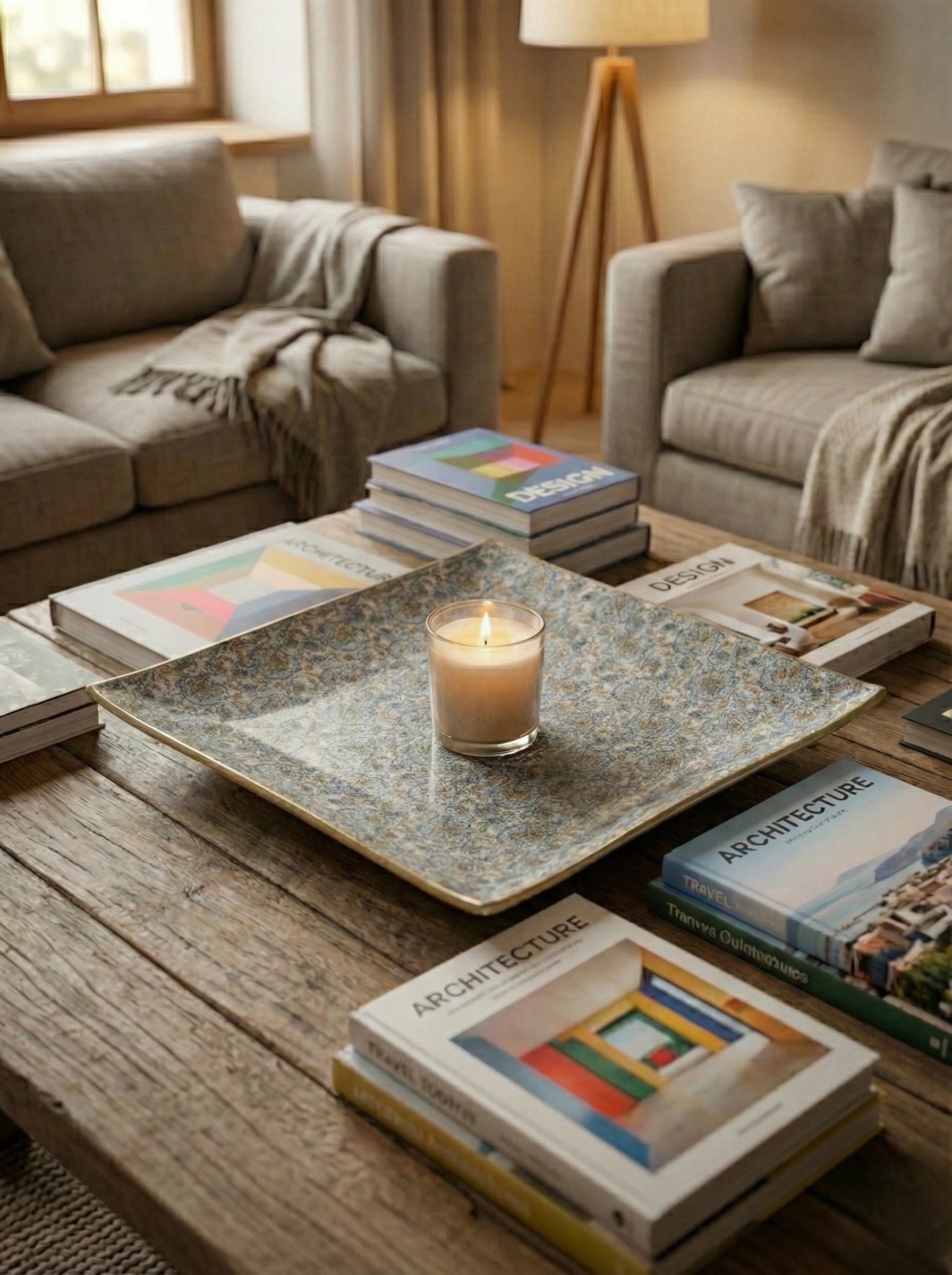 Diseño "Micro Floral Azul y Dorado"